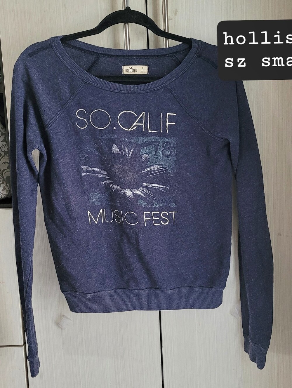 Hollister Navy 'So.Calif Music Fest' Crewneck Sweatshirt